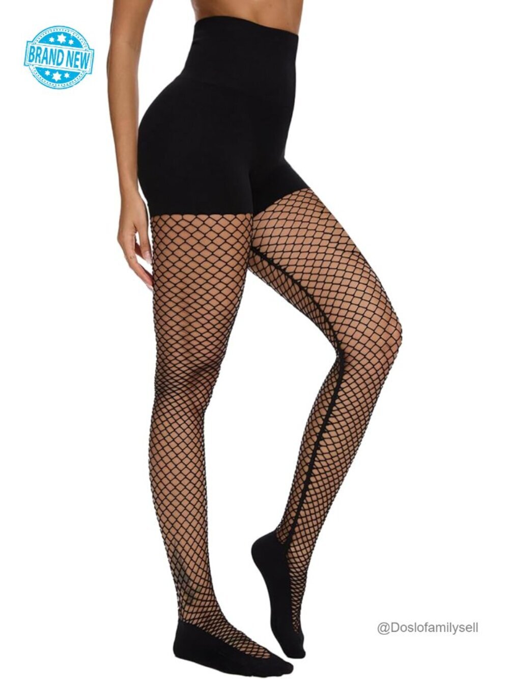 Fishnet Tights Tummy Control Shapewear High Waist Thigh Slimmer